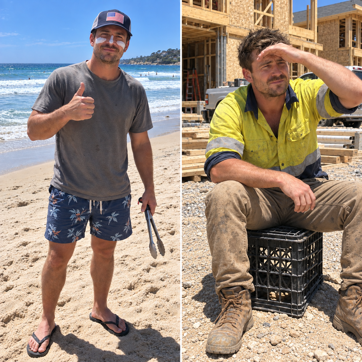THE BEACH ISN'T WHERE MOST BLUE-COLLAR BLOKES GET THEIR SUN.