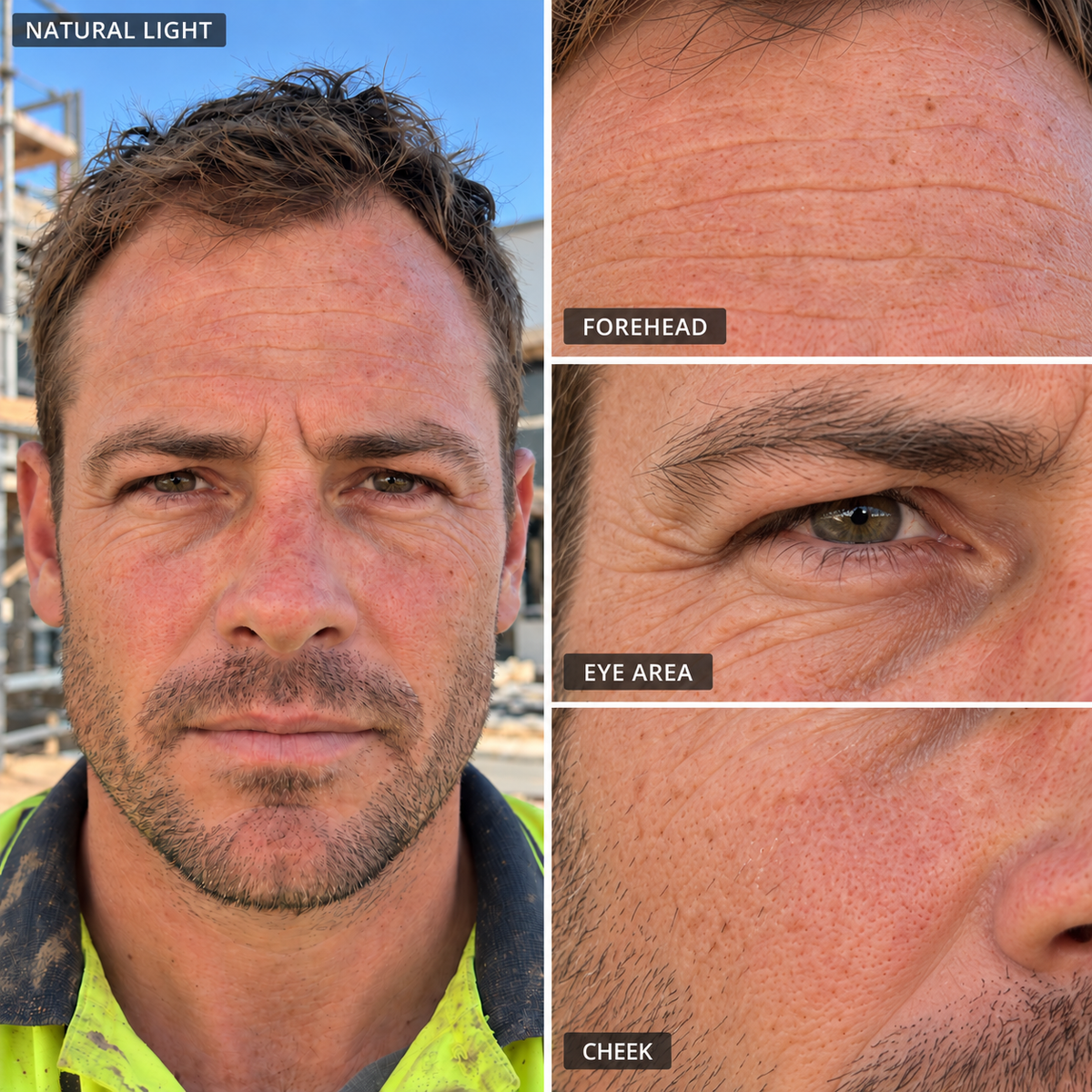 Don't take the workday home on your face.